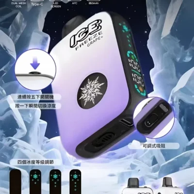 ICE FREEZE 10000 PUFFS 拋棄式電子煙推薦|四檔涼度調節・5%尼古丁・超長續航原裝正品