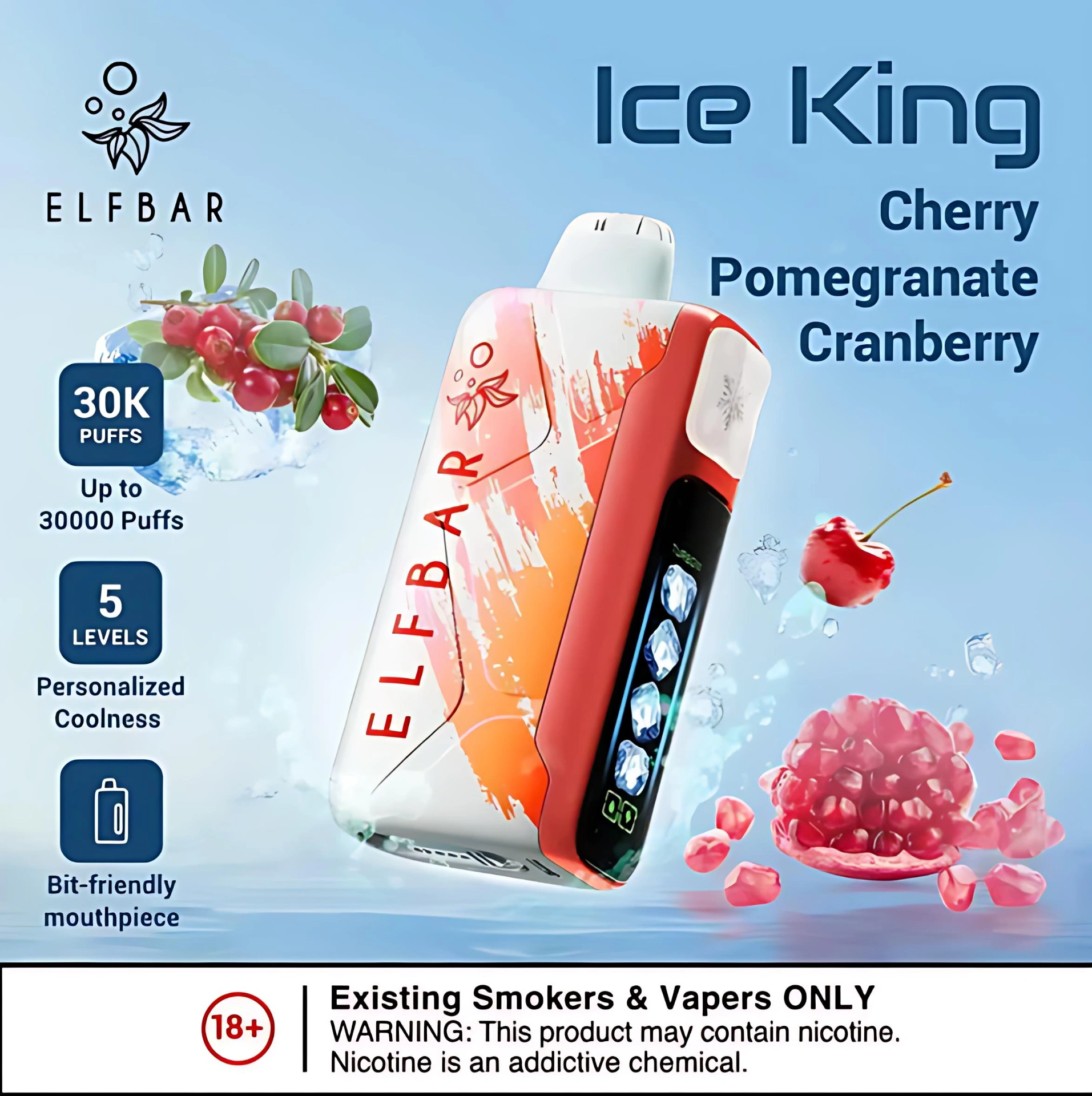 ElfBar Ice King 30000 拋棄式電子煙|5 檔冰度調節・30K 超長續航・王嘉爾同款現貨熱銷 8 ElfBar Ice King 30000 拋棄式電子煙|5 檔冰度調節・30K 超長續航・王嘉爾同款現貨熱銷:圖片 8