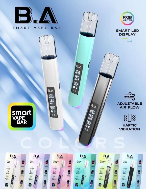 B.A Smart Vape Bar 一代智慧電子煙主機|RGB炫彩環吸・極簡設計・台灣現貨 1 B.A Smart Vape Bar 一代智慧電子煙主機|RGB炫彩環吸・極簡設計・台灣現貨